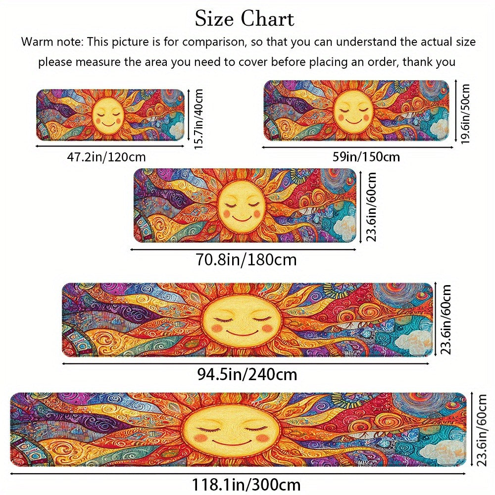 Boho Runner Rug Mandala Polyester Kitchen Hallway Mat Sun Totem Colorful Pattern Living Room Bathroom 5 Designs