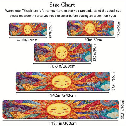 Boho Runner Rug Mandala Polyester Kitchen Hallway Mat Sun Totem Colorful Pattern Living Room Bathroom 5 Designs