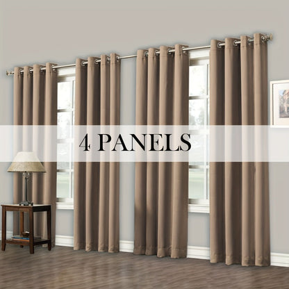 Grommet-Top Blackout Curtain Options in Nine Colors with Seven Width, Length or Panel-Count Labels