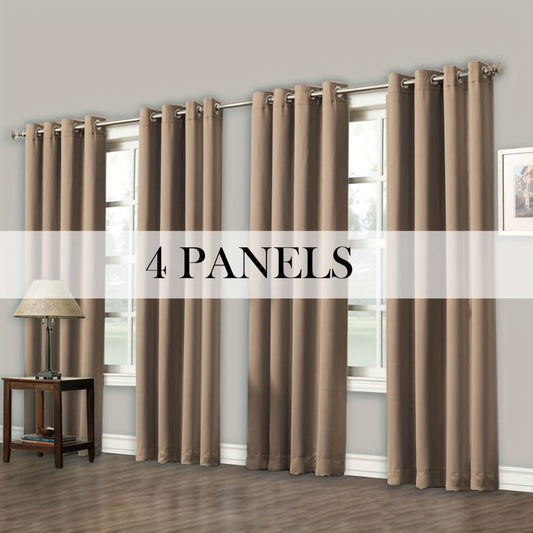 Grommet-Top Blackout Curtain Options in Nine Colors with Seven Width, Length or Panel-Count Labels