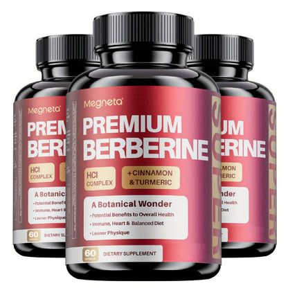 Berberine with Ceylon Cinnamon, Turmeric & Black Pepper, Premium Blood Sugar Support, Vascular Health & Digestive Wellness Capsules