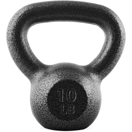Cast Iron Kettlebell with Wide Flat Base – Hammerstone Painted, Anti-Corrosion, Smooth Grip Handle for Strength Training, Full Body Workout