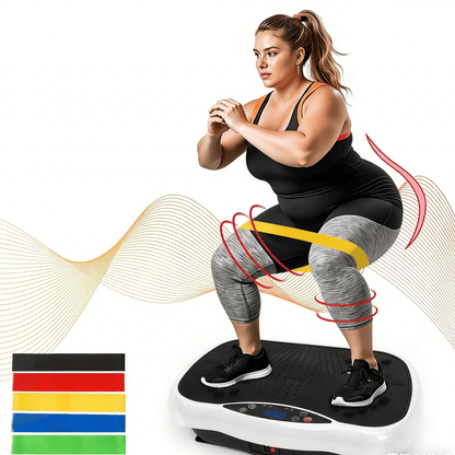 Vibration Plate Exercise Machine 120 Speed Levels – 5 Resistance Bands, LCD Display, Remote Control, 3 Workout Programs