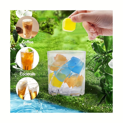 Reusable Plastic Ice Cubes 60/90/120/165 PCS - Non-Melting Non-Diluting Refreezable Ice Cubes for Whiskey