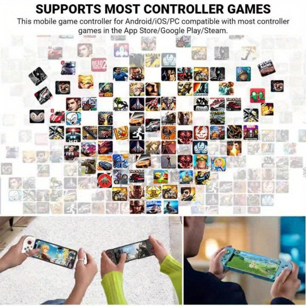 Bluetooth Wireless Gamepad Controller for iPhone Android PC Tablet Steam Deck, Rechargeable, Design
