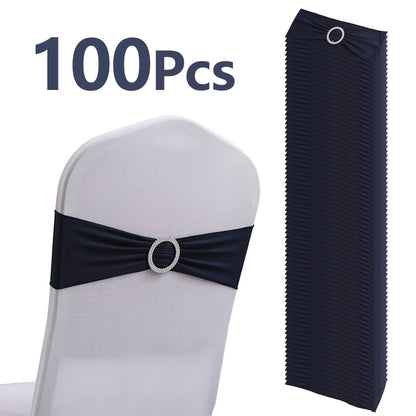 Chair Sashes for Wedding 100pcs Stretch Spandex Elastic Chair Sash Bands with Buckle for Dining Chairs Banquet Party Event Decor