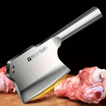 Bone Cutting Cleaver Knife Stainless Steel Butcher Meat Cleaver Thickened Blade for Kitchen for Home Cooking, Dining and Outdoor Meals