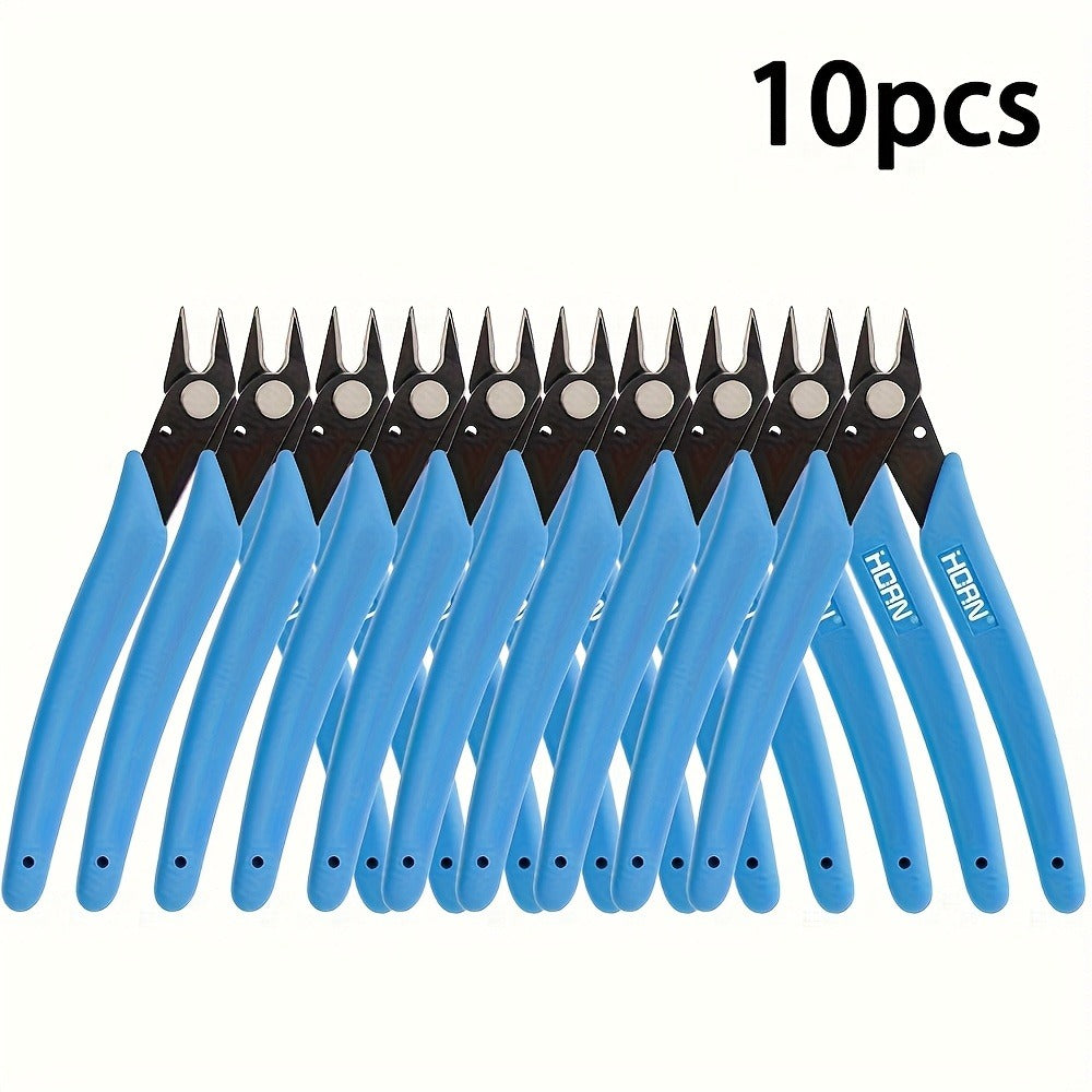 Five-Inch Flush Cut Wire Cutters with Blue Handles and 5- or 10-Piece Checkout Options for Fine Wire Work