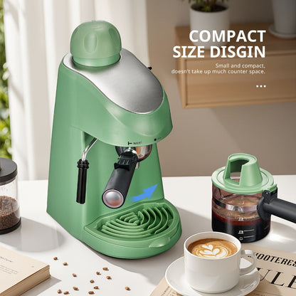 Espresso Machine 3.5Bar with Milk Frother Steam Wand Makes 4 Cups Cappuccino Latte Espresso for Entryways, Bedrooms and Living Spaces