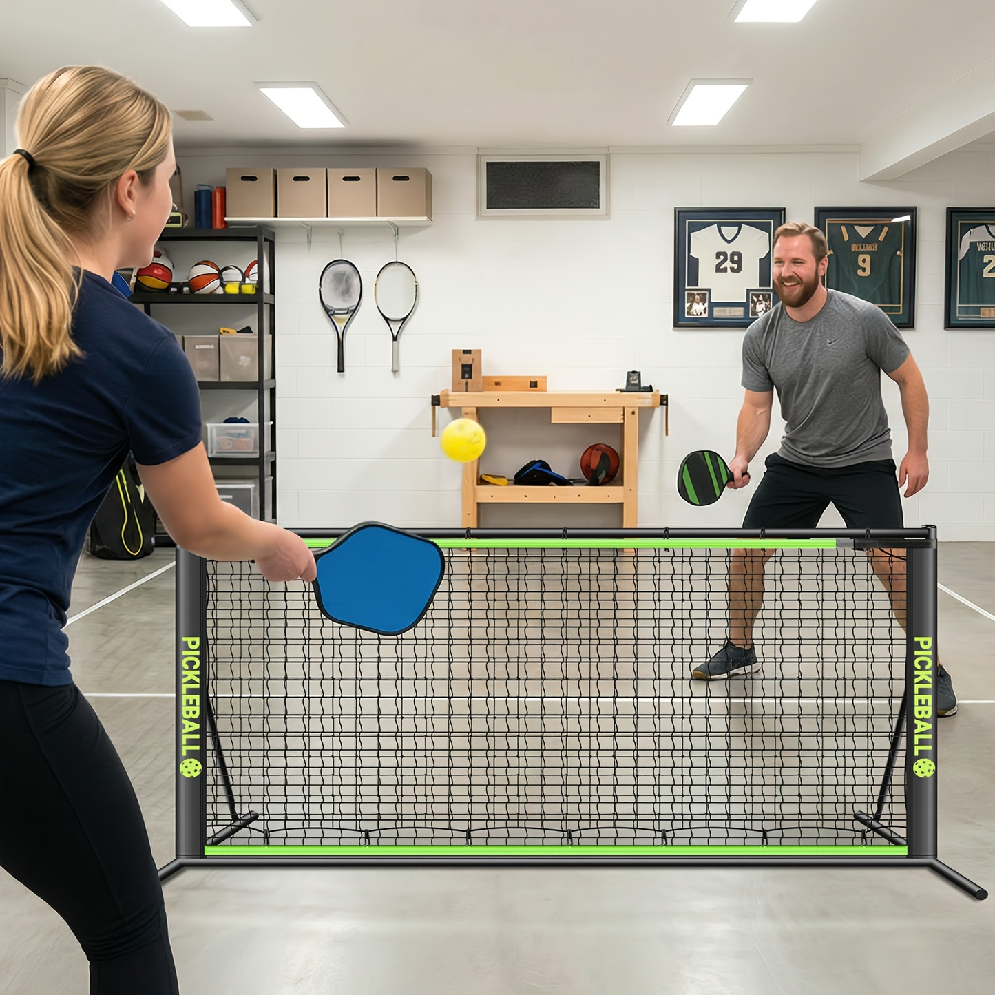 Pickleball Rebounder Net 6x6ft Angle Adjustable – 2-in-1 Practice Rebound Net for Dinks, Volleys & Hits Training