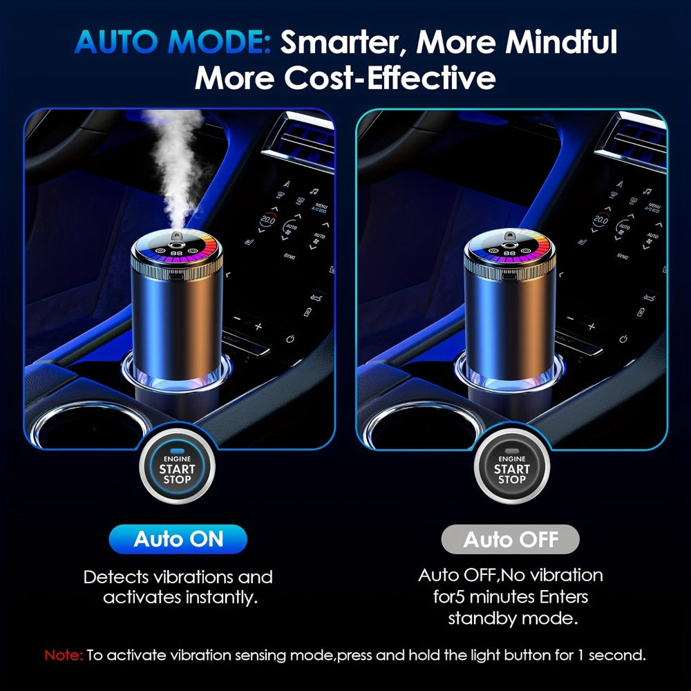 Car Aromatherapy Diffuser with Dynamic Light Show & Starry Sky Projector – USB Rechargeable Air Freshener, Essential Oil Perfume