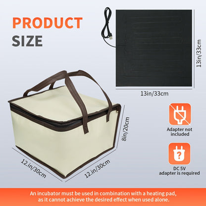 Bread Proofing Box USB Powered Foldable Dough Fermenter with Carry Bag - Zippered Portable Proofing Container for Pizza Dough