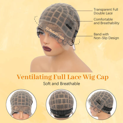 Crochet Wig Cap DIY Braiding Set Double Full Lace Baby Hair Premade Lace Front | Nylon Hair Net Hook Tool for Making Braided Wigs 82 109 112