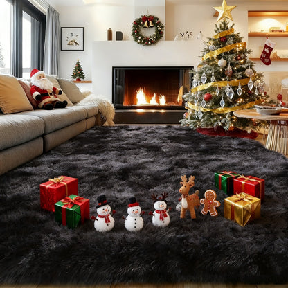 Area Rug for Bedroom, 8x10 Fluffy Shag with 1.8-Inch Plush Pile and Nine Colors for Bedroom or Living Room