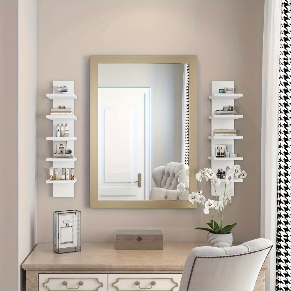5-Tier Floating Wall Shelf Wall-Mounted Storage Rack 31.5" - Space Saving Display Shelves for Entryways, Bedrooms and Living Spaces