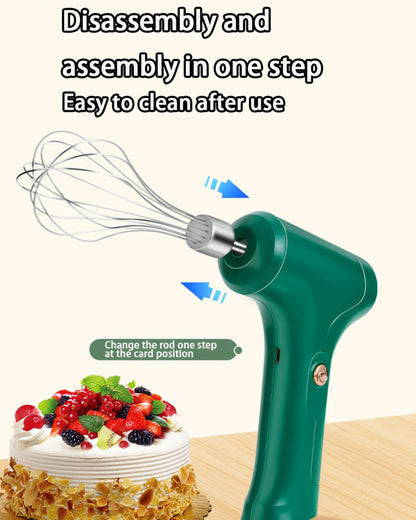 Cordless Electric Egg Beater & Cream Whipper - Handheld Stand-Up Portable Mixer for Cake Baking, Ice Cream & Whipping