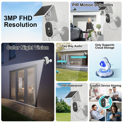 3MP Driveway Outdoor Security Camera with PIR Human Detection, AI Motion Alert, Full Color Night Vision