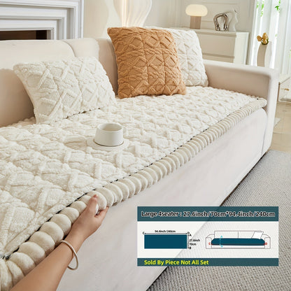 Sofa Cover Bohemian Quilted Shu Velveteen Panels with Ruffles and Design in Five Colors with Model-Specific Size and Color Options
