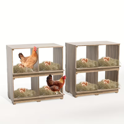Chicken Nesting Box Wall Mount 4 Compartment Easy Egg Collection