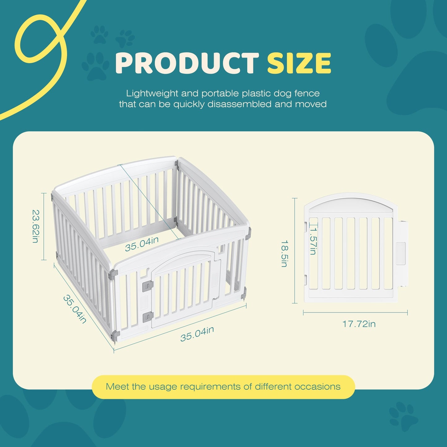 Foldable Dog Playpen & Indoor Outdoor Pet Fence – Portable, Easy to Clean, 4-Panel & 6-Panel, White & Black