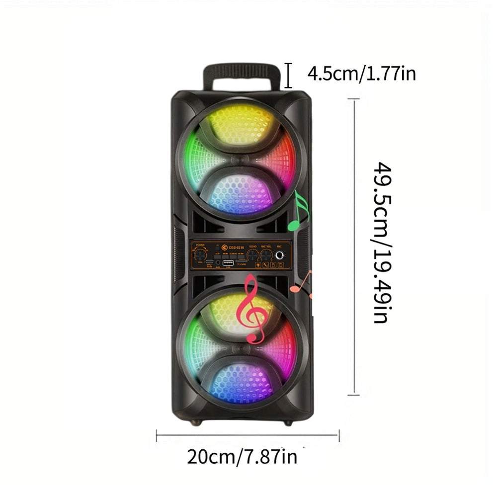 8000W Portable Karaoke Speaker with Subwoofer & Microphone, High-Power Wireless Bluetooth Audio System