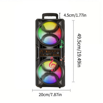 8000W Portable Karaoke Speaker with Subwoofer & Microphone, High-Power Wireless Bluetooth Audio System