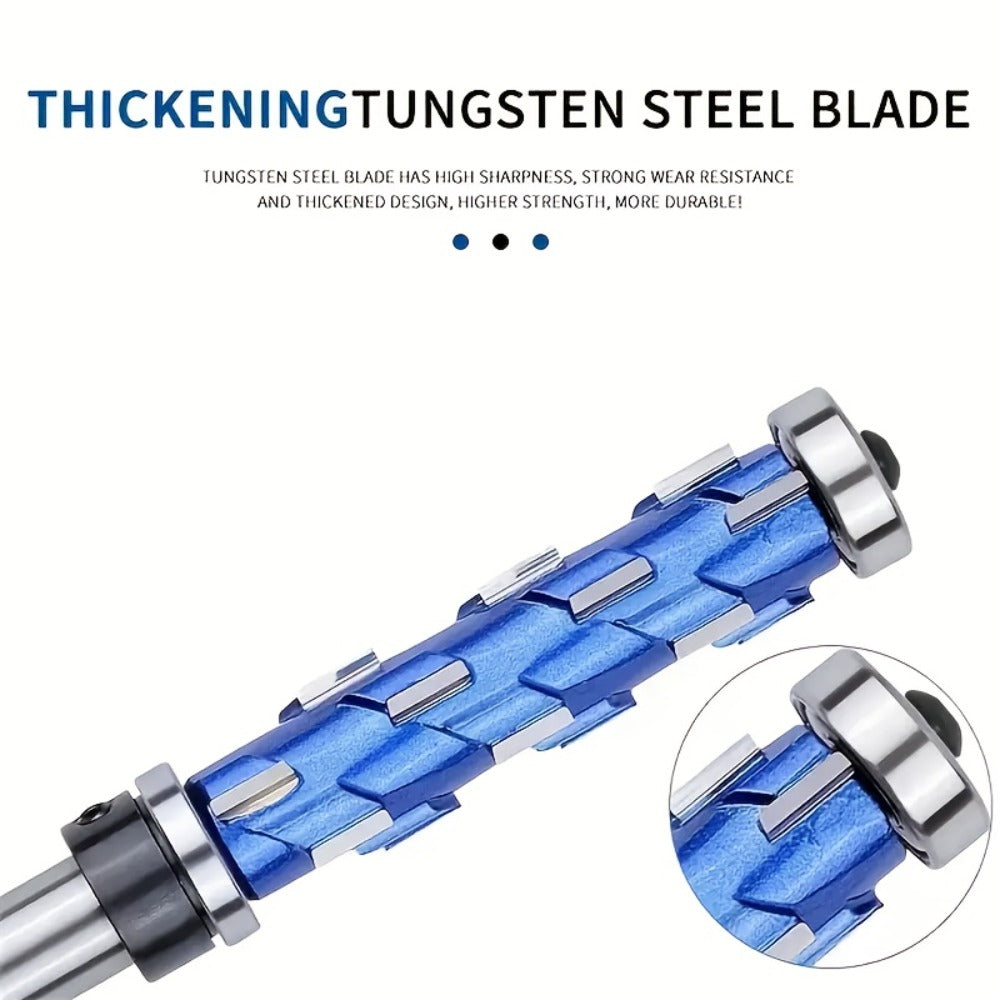Carbide Flush Trim Router Bit 1/2" Shank - Double Bearing Design, Precision Woodworking Template Trimming Bit
