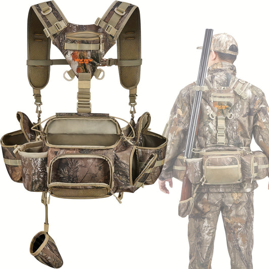 Hunting Fanny Pack for Men with 9 Pockets – Camouflage Waist Bag with Rifle & Bow Holder, Adjustable Strap & Buckle Closure for Hunters