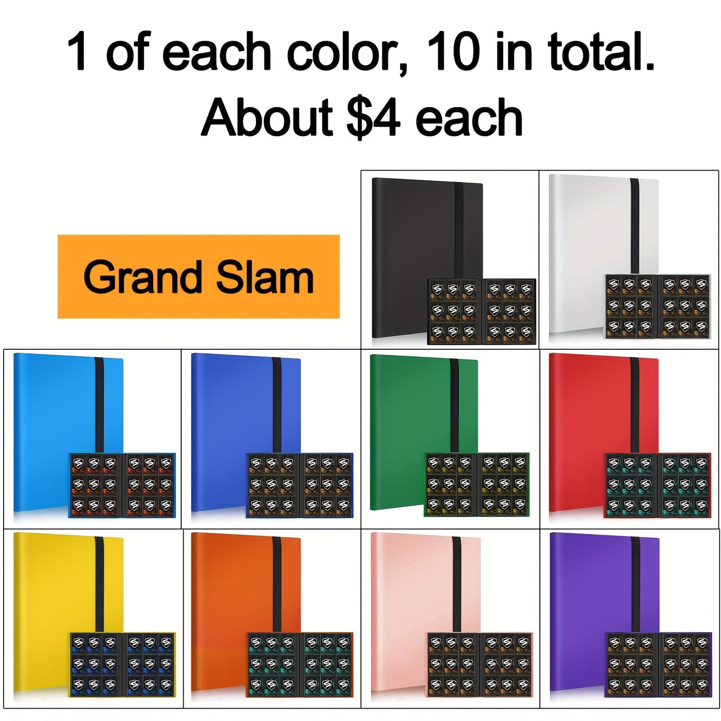 Nine-Pocket Trading Card Binder Bundle with 360-Card Capacity per Binder in Seven-Pack or Ten-Pack Options