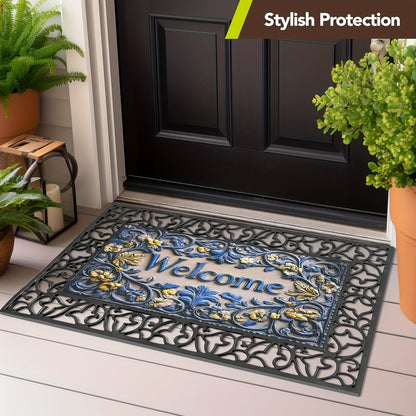 Door Mat | PVC Hollow Anti-Slip Mud Scraper Outdoor Entrance Holiday