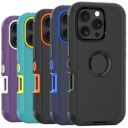 Phone Case Dual-Layer TPU and PC Hybrid Cover for iPhone 16 Plus in Black, Orange or Green