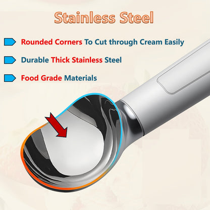 Heated Electric Ice Cream Scoop, USB-C Rechargeable with 3 Temperature Levels up to 158°F, Touch-Activated