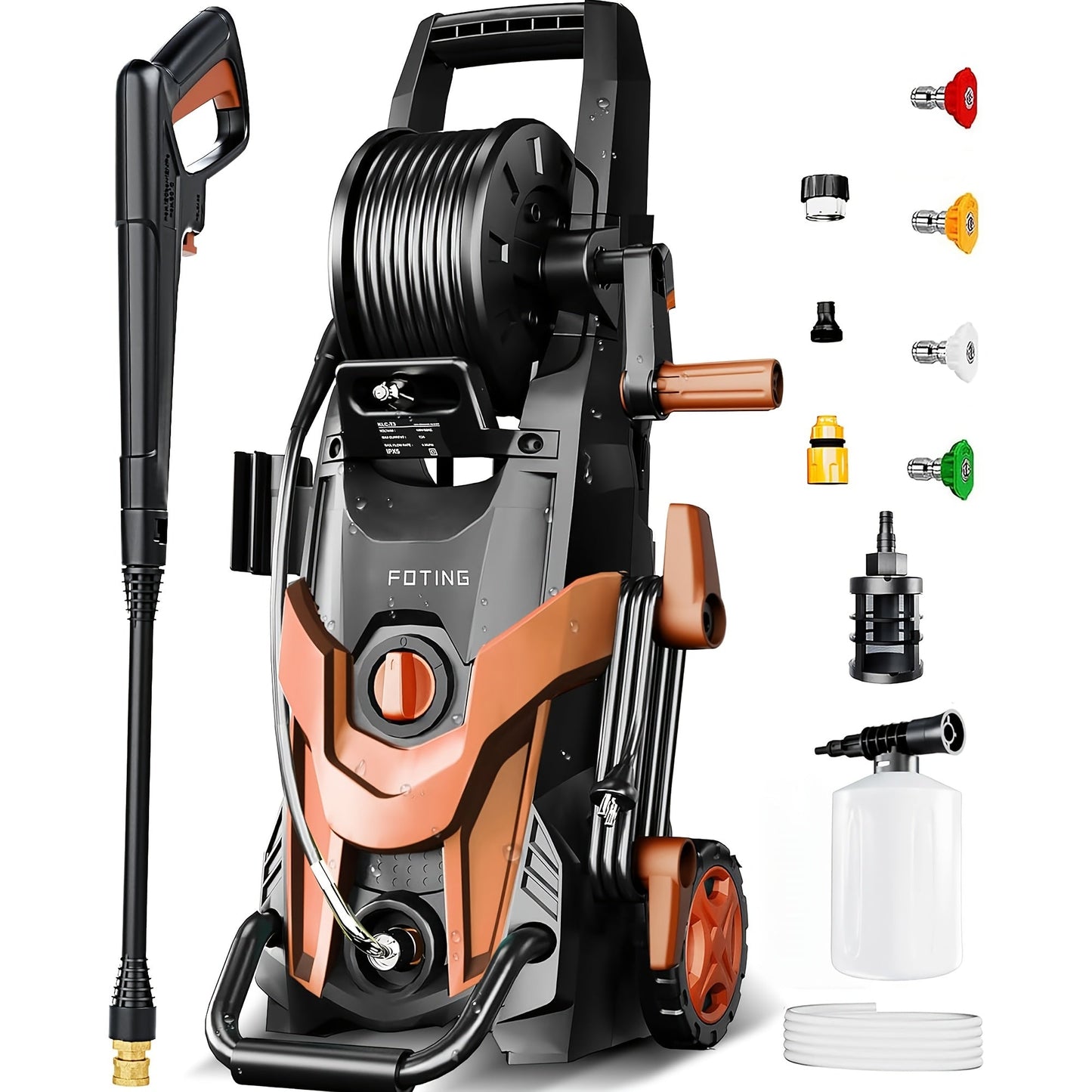 Electric Pressure Washer High PSI for Garden, Patio and Yard Use, with the Listed Configuration