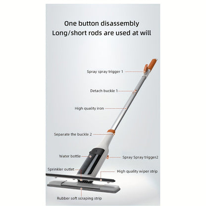3-in-1 Glass Cleaning Kit with Durable Metal Pole & Scraper, Window Cleaner Tool for High Windows Shower Doors Car Windshields