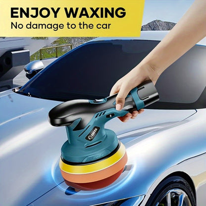 Cordless Car Polisher Buffer Machine – 8-Speed 5000 RPM Orbital Polishing Machine with 6" Pad, Rechargeable Battery & Charger for Car
