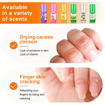 Cuticle Oil Set 6 Scents with Jojoba Oil Grape Seed Oil & Vitamin E – Paraben-Free Plant-Based Daily Nail Treatment for Dry Damaged Broken