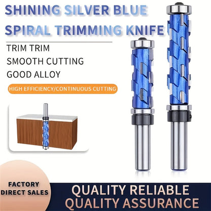 Carbide Flush Trim Router Bit 1/2" Shank - Double Bearing Design, Precision Woodworking Template Trimming Bit