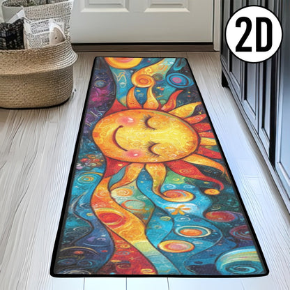 Boho Runner Rug Mandala Polyester Kitchen Hallway Mat Sun Totem Colorful Pattern Living Room Bathroom 5 Designs