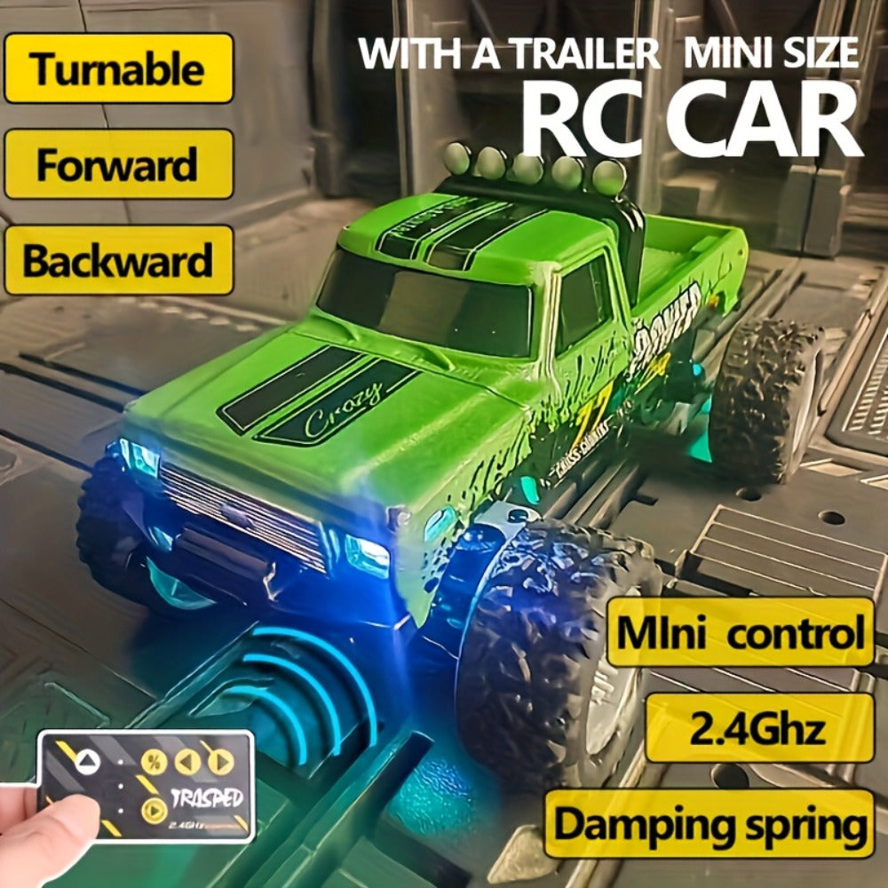 1:64 Scale Mini RC Car Alloy Off-Road Truck with Shock Absorbers – Pocket-Sized Remote Control Car for Boys Ages 6 7 8 9 10