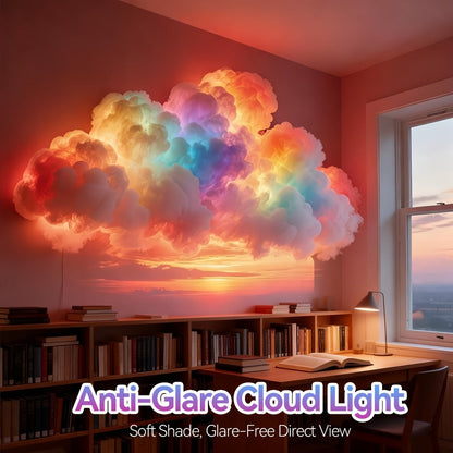 3D Thunder Cloud Lamp RGB Music Sync LED Light USB Powered Sound Sensitive IC Mood Lighting for Entryways, Bedrooms and Living Spaces
