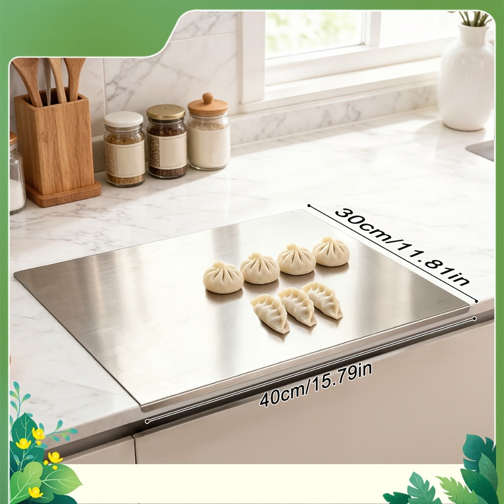 Stainless-Steel-Labeled Cutting Board and Pastry Mat with Smooth Faces and Three Rectangular Size Options