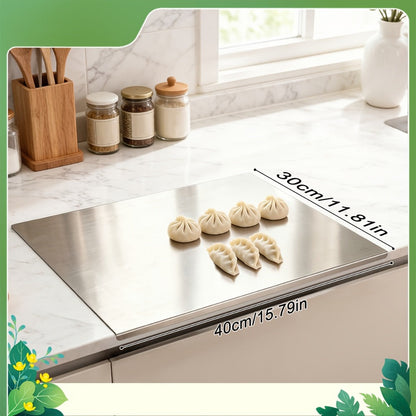 Stainless-Steel-Labeled Cutting Board and Pastry Mat with Smooth Faces and Three Rectangular Size Options