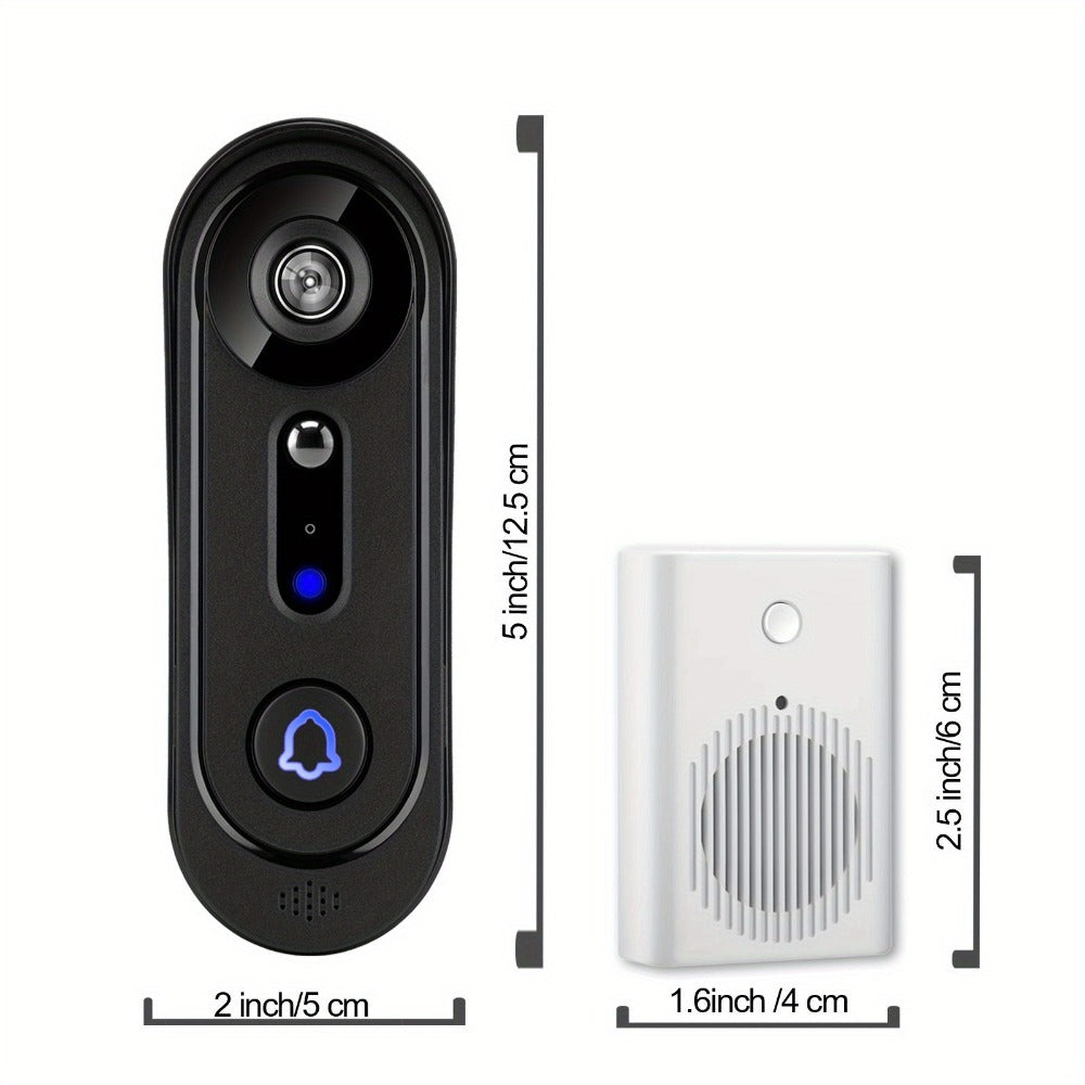 Smart Doorbell Camera 1080P HD Wireless Battery Powered – Night Vision, Motion Detection, Two-Way Audio, Indoor Chime
