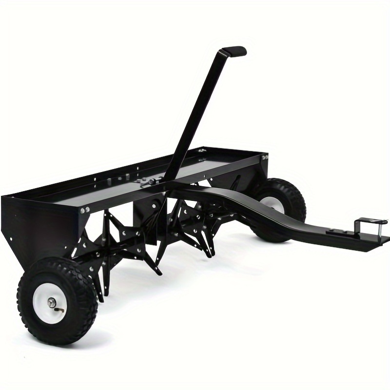 Tow-Behind Plug Aerator 48 Inch - Steel Lawn Aerator with 32 Hollow Tines, Weight Tray & 10-Inch Pneumatic Tires