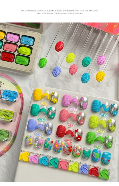 Gel Nail Polish Set with MORDDA Label, 9 Romantic Summer Dopamine Gel Colors in Nine-Grid Set