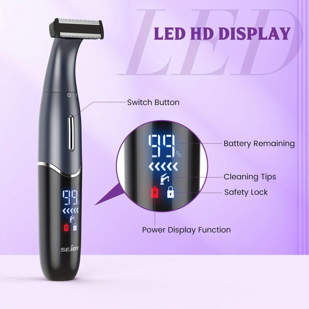 Women's Electric Bikini Trimmer Body Shaver Cordless Razor Replaceable Heads Facial Hair Eyebrow Nose Ear Hair Removal Sensitive Skin