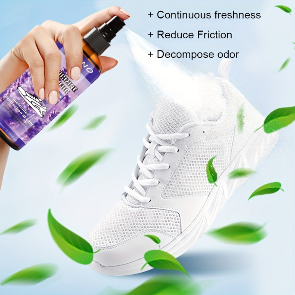 Foot Deodorizer Spray for Feet Socks & Shoes, Lavender Scent, Fast-Drying Odor Control, Glycerin Formula