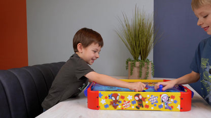 Kids Tabletop Air Hockey Table Marvel Spidey and His Amazing Friends - Officially Licensed Wood Surface