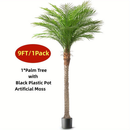 Large Artificial Palm Tree 7ft 8ft 9ft, UV Resistant Faux Tropical Palm Tree with Realistic Leaves for Outdoor Patio Garden Yard