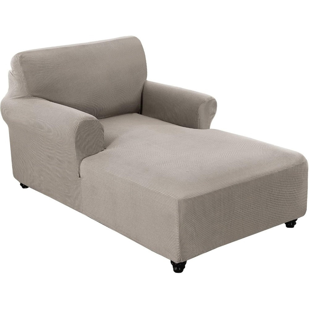 Chaise Lounge Cover Stretch Slipcover Jacquard Fabric Chair Sofa Protector for Living Room Bedroom Multi-Color